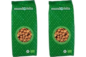 Mundo Feliz - Lot de 2 sachets de noisettes bio non grillées, 2 x 500 g