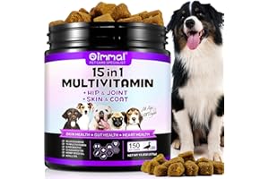 Cjztp Multivitaminas Vitaminas Complemento para Perros, 15 Minerales y vitaminas para Todos Perros 150 Comprimidos, Sabor Pato