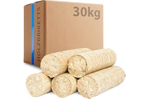STAHL-SHOP24 30kg Briketts aus Nadel Holz - Hoher Brennwert, CO2-neutral, hohe Heizleistung für Kamin & Ofen - Lange Brenndauer, Nadelholzbriketts ohne chemische Zusätze, gleichmäßige Wärme und Glut