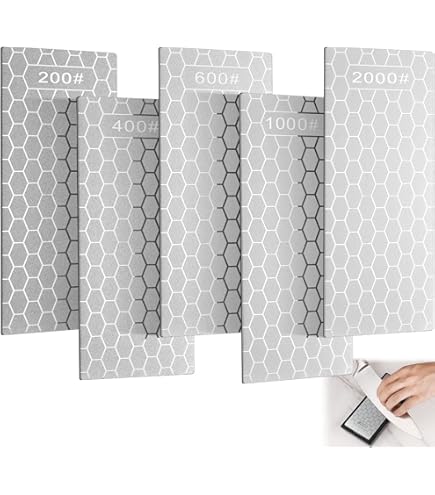 6 stuks messenslijpstenen, 80# 150# 400# 1000# 2500# 3000# diamanten