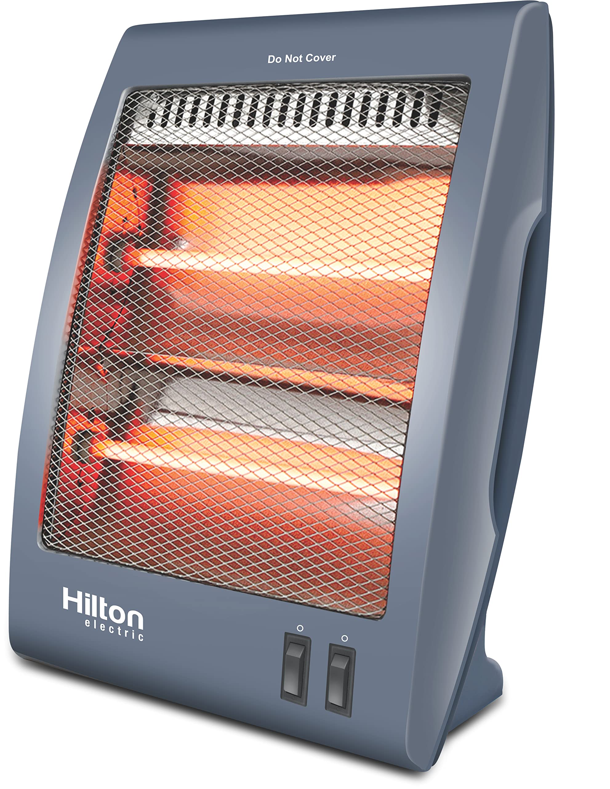 Hilton Quartz Heater 400/800-Watt ISI 2 Rods Multi Mode Heater Long Lasting Quick Heating Extremely Warm (Grey)