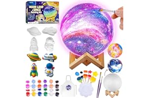 LAOESE Kit Lampada Luna 3D Set Pittura Giocattolo Bambini, Disegno con Figurine SpazialiKitm, Creativi Gadget Compleanno bambini, Giochi Regalo Bambina San Valentino 3 4 5 6 7 8 9 10 11 12+ Anni