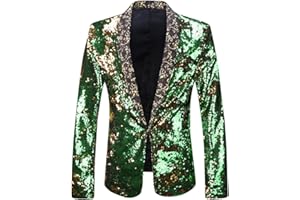 PYJTRL Herren-Blazer mit 2 Farben und glänzenden Pailletten