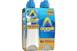 Lucozade Sport Ice Kick, Jude Bellingham Edition, 4x500ml, Isotonic sports drink with electrolytes and vitamin B3 | Still | Bursting with flavour