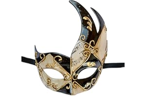 Lannakind Handgefertigte Venezianische Maske Augenmaske Colombina Ballmaske Karneval Damen und Herren (Col1)