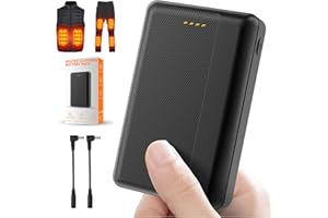 HOTOKGOO Upgraded Heated Gilet Power Bank – 7.4V 2A 10000mAh DC Rechargeable Battery Pack for ORORO & Venustas Heated Jackets, Vests Coats