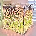 Excefore DIY Tulip Night Light, 21 Flowers Cloud Mirror Tulip Lamp, Infinity Mirror Lights, Light and Mirror 2 in 1 Portable LED Bedside Lamps, Flower Girl Gifts for Friends Couple Birthday