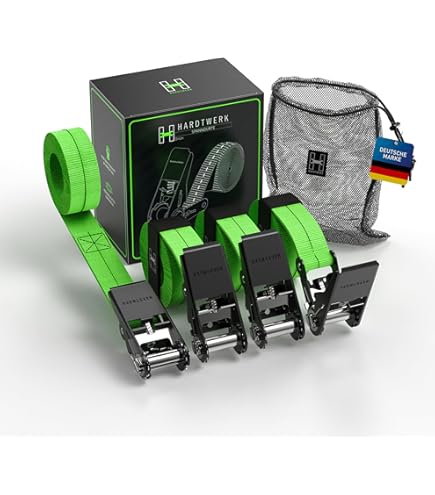 2x Hochleistungs-Zurrgurte Fluoreszierend - 25mm Nylon Für Transport