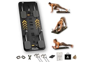 Pilatella - Pilates Board für zuhause - Reformer Pilates Maschine, Mini Pilates Reformer Board, Reformer für Pilates Premium schwarz mit E-Book (10 Übungen enthalten) für aktive Frauen