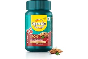 Supradyn Naturals Iron (30 tablets) with 3X Iron, Ashoka, Shatavari, Zinc, Vitamin C, Folic Acid, 30 vital nutrients, Supports Blood Health & Provides Energy, Veg