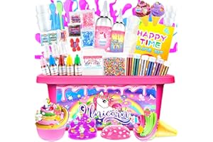 NEMMXUB Schleim Set Zum Selber Machen, Geschenke für Mädchen, Slime Kit Für Mädchen Kristallschleim, Glitzerschleim, Einhorn-Schleim, Slime Set für Kinder, Fluffy Slime, Schleim Selber Machen Set