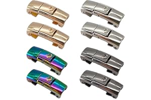 Niuhong 8 szt. sznurowadeł do butów, sznurówki bez wiązania, sznurówki, sznurówki, metalowe zapięcie, buty sportowe, buty trekkingowe, dla dzieci i dorosłych, Srebrny, złoty, czarny, jasny kolor, 均码