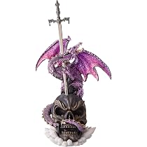 Design Toscano Geschwärzte Grabwächter-Drachenkelch Statue, Handgefertigte Steinsplitt-Resin Figur