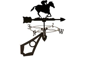 PGONA Dragon Laser Ltd., Horse & Jockey Decorative Weathervane, Horse Racing, **WITH ANTI-RUST COATING**