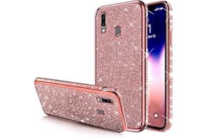 IKASUS Cover Huawei P Smart Z,Custodia Huawei P Smart Z,Ultra Sottile Bling Scintillio Lucido Glitter Diamanti Strass Placcante Morbido Silicone TPU Gel Custodia Case Cover per Huawei P Smart Z,Oro rosa