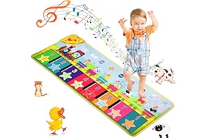 LEADSTAR Mata fortepianowa dla dzieci z 8 dźwiękami zwierząt, składana mata do tańca fortepianowego, antypoślizgowa mata podłogowa, pianino, klawiatura, prezenty edukacyjne, zabawki edukacyjne,