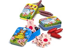 Erzi 06004 Set Kinderwurst aus Holz, Kaufladenartikel für Kinder, Rollenspiele.