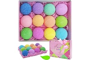 BOENFU Bomby kąpielowe, zestaw prezentowy, 12 kulek do kąpieli z naturalnymi olejkami eterycznymi, ręcznie wykonany, zestaw upominkowy dla przyjaciółek, matek, kobiet, dziewcząt