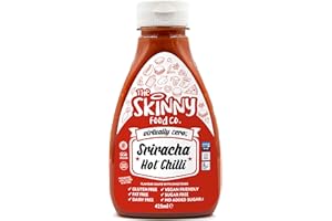 THE SKINNY FOOD CO Skinny Food Co Sugar Free Sriracha Sauce 425ml - Virtually Zero Calorie Sauce - Vegan & Keto-Friendly - Sugar Free Stir Fry Sauce - Gluten Free