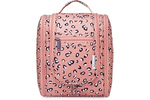 Narwey Trousse de Toilette Suspendue, Trousse de Toilette de Voyage pour Femmes, Organisateur de Maquillage et de cosmétiques pour Les Essentiels de Vacances (léopard (Petit))