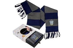 AAA MERCHANDISE Official Harry Potter Ravenclaw Scarf in Premium Gift Box – Soft Knit Blue & Grey Bold Stripes, Cosplay Costume & Winter Fan Accessory