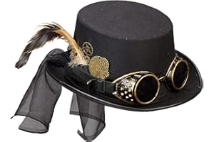 WIDMANN "Steampunk Top Hat With Goggles & Clockwork Deco"