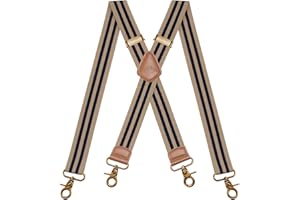 Dresime Bretelles pour hommes avec 4 crochets pivotants bretelles vintage pour hommes et femmes, élastiques robustes et ajustables en forme de X