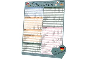 ‎WUNI WUNI Airfryer Zubehör - Größe M - magnetischer Airfryer Guide mit Temperatur, Dauer & Menge - Ninja Heißluftfritteuse Zubehör - Air Fryer Rezeptbuch für Heissluftfritteuse (Scandi Light)