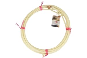 APPALERO lasso pour enfant en synthétique souple tressé ou dur torsadé avec brûleur en cuir – Corde Kid Rope originale des États-Unis avec 6 m de longueur et 0,8 cm de diamètre
