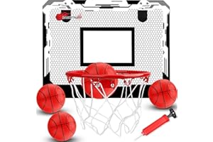 LNCOJOLM Indoor-Basketballkorb mit 4 Bällen für Kinder Erwachsene, Wand montiert Mini-Basketballkorb für Zimmer Schlafzimmer, Basketballkorb für Tür Wand im Freien Spielzeug Geschenk für Jungen Mädchen