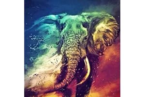 JISHSHAY 5D DIY Diamond Painting Elephant Full Square Drill,40X40CM Elephant Diamond Art Elephant Diamond Painting Large Giant Elephant Diamond Art Diamond Art Kits Adults Animal Crystal Art