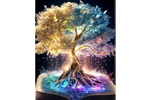 TISHIRON DIY Painting by Numbers Kits Magical Tree Oil Painting for Kids Paint by Number for Adults Beginner with Paintbrushes Acrylic Canvas Arts for Home Decor 16 x 20 inch