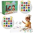 Kidology Children Learning and Educational Geometric Shape Puzzle Quick Matching Board Game, Color Shape Matching Game Sensory Educational Learning Toy for Kids (Shape Matching Without Bell - White)