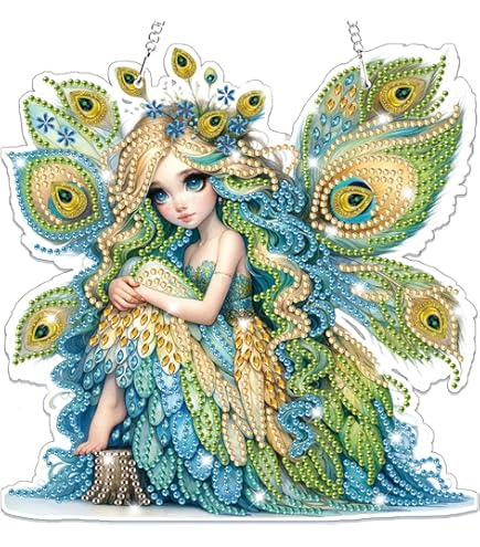 Diamond Painting Anhänger Traumfänger - 5D DIY Fensterbild Mit Phönix Motiv, Inkl. Diamant-Set