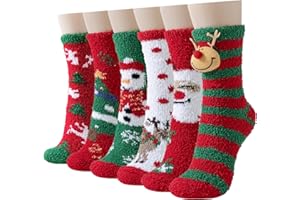 Niofind Kuschelsocken Damen, 6 Paar Winter Warme Flauschige Socken Dicke Weiche Thermo Haussocken Bettsocken wie Weihnachtsgeschenke für Frauen, 36-42