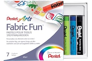Pentel PTS Pastelli per Tessuti Fabric Fun confezione 7 colori