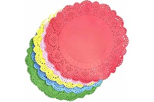 Happium Paper Doilies Mix 16,5 cm (6,5 Zoll), 100 Stück, runde Spitzenteller für Partys, Hochzeitsgeschirr, Dekoration, Einweg-Backwerkzeuge, doppelseitig, saugfähig, Öl