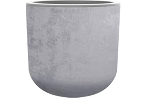 PFLANZEN-KÖLLE EDA - Pot Rond 50 cm Basalt'Up 67 L - Décor Imitation Béton - Simple Paroi - Zone de Rétention d'eau - Ø 48,5 x H.46,2 cm - Gris béton