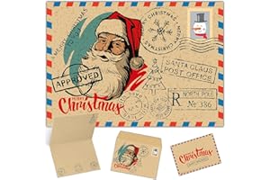 ‎BREITENWERK BREITENWERK Weihnachtskarten mit Umschlag (15er Set) MERRY CHRISTMAS SANTA - edle Klappkarten privat und geschäftlich - Frohe Weihnachten Karten