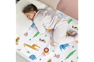 ‎HYGGE SUPPLIES Hygge Sheets® Bettunterlage wasserdicht für Kinder | passend für Einzel-, Kinder- und Babybett | Atmungsaktive, waschbare Matratzenauflage bei Inkontinenz mit seitlichem Einschlag | Safari