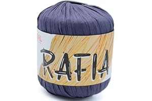 MERCERIA POUR TOI... Gomitolo Rafia Lane Mondial 50 gr 100% viscosa naturale uncinetto 4-4,5 vari colori borse mare accessori cappellini arredo casa (991 Blu)
