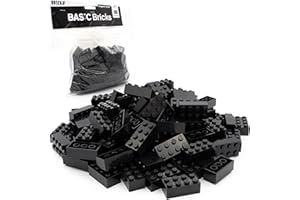 BRICK FLIP Lego 3001 Lot de 100 briques classiques - Noir - Briques individuelles dans un grand paquet - Briques basiques (3001)