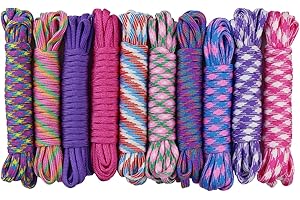 aufodara 10 sztuk paracord zestaw bransoletki, paracord, linki do samodzielnego wykonania breloczka, sznurek, do aktywności na świeżym powietrzu, ręcznie dzianiny, (C-10 szt. X 10FT)
