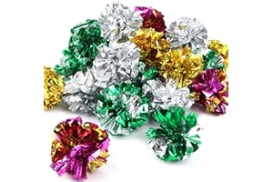 HNYYZL 25 Pack Crinkle Balls Cat Toys - Original Mylar Crinkle Balls Cat Toys（Random Color）