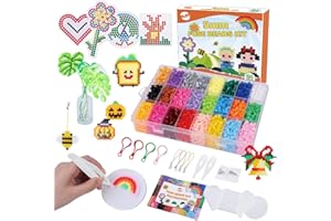 BLOT Fuse Beads Kit 24 Colors 5mm Iron Beads for Kids with Pegboards Tweezers Ironing Papers Keyrings Fuse Bead Craft Kit for Boys Girls DIY Crafts