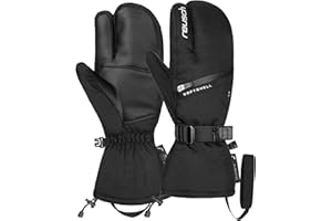 Reusch Demi R-TEX® XT Lobster ciepłe, wodoodporne, wiatroszczelne i oddychające rękawiczki zimowe z 3 palcami, rękawice narciarskie, dla kobiet, 7,5, czarno-srebrne