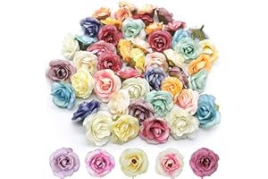 BOMULEZG 40 Piezas Rosas Falsas Cabezas de Flores Artificiales de Seda Cabezas de Rosas Flores Artificiales Flores Artificiales Daisy para DIY Bodas Valentine's Day Decoraciones De Fiesta Casa Boda