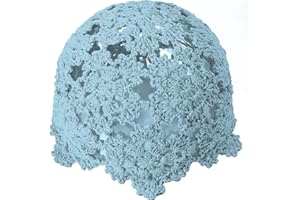 ZLYC Women Cotton Crochet Skull Cap Handmade Knit Cutout Floral Beanie Hat