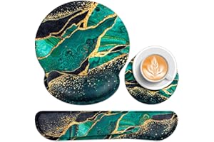 Acezeek 3-in-1 Mousepad Set,Mauspad mit Gelkissen+Handballenauflage Tastatur+Untersetzer,Mauspad XXL mit Rutschfester,Ergonomisches Mousepad,Schmerzlinderung Maus Pad für Spiele,Zuhause,Büro