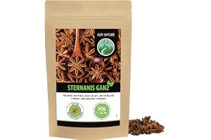 Alpi Nature Stjärnanis Hel 50g, Hela Stjärnanis Kapslar, Stjärnanis Krydda för Matlagning och Glögg